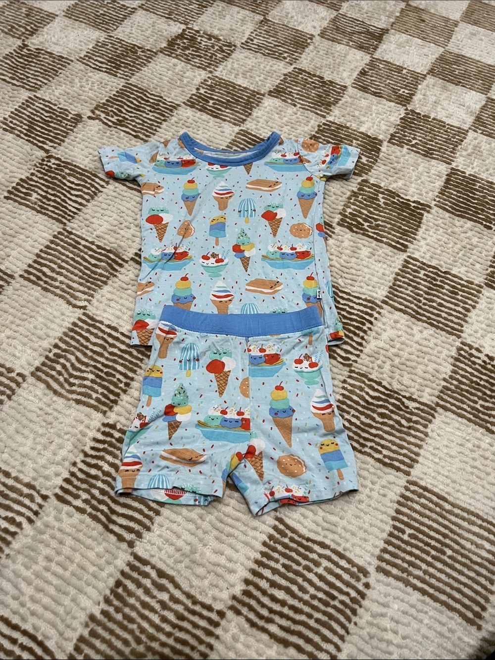 Little Sleepies Bamboo Light Blue Ice Cream & Popsicle Toddler Short Pajama Set